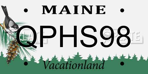 QPHS98 Maine License Plate