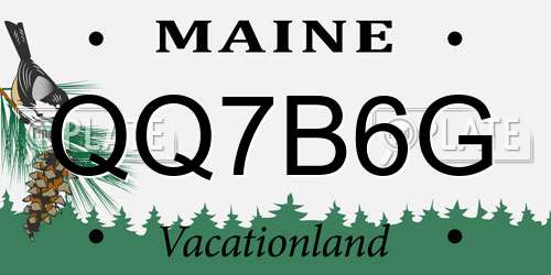 QQ7B6G Maine License Plate