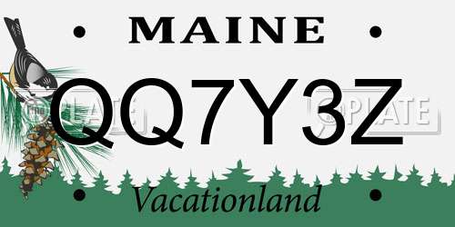 QQ7Y3Z Maine License Plate