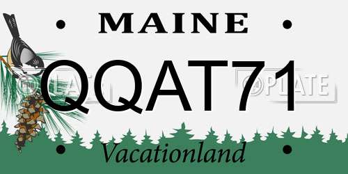 QQAT71 Maine License Plate