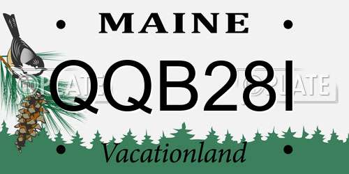 QQB28I Maine License Plate