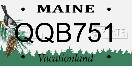 QQB751 Maine License Plate