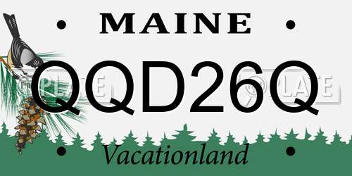 QQD26Q Maine License Plate
