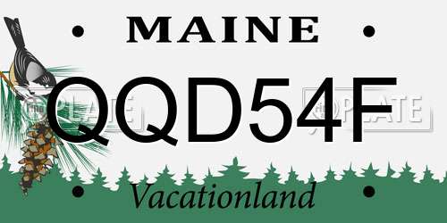 QQD54F Maine License Plate