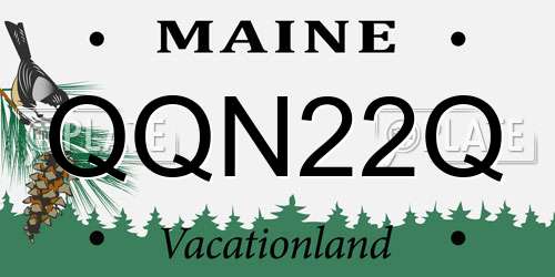 QQN22Q Maine License Plate