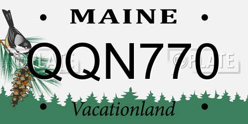 QQN770 Maine License Plate
