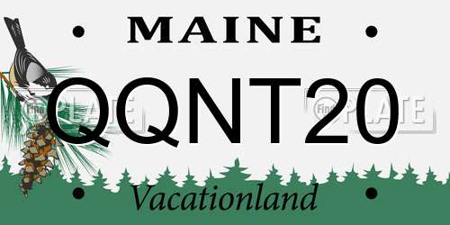 QQNT20 Maine License Plate