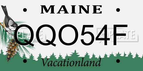QQO54F Maine License Plate