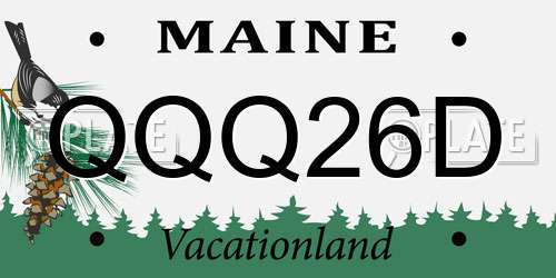 QQQ26D Maine License Plate