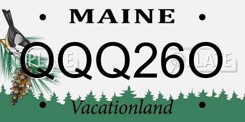 QQQ26O Maine License Plate