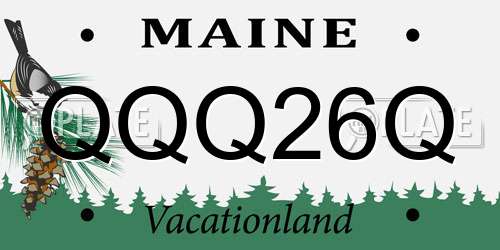 QQQ26Q Maine License Plate