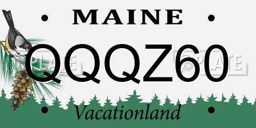 QQQZ60 Maine License Plate