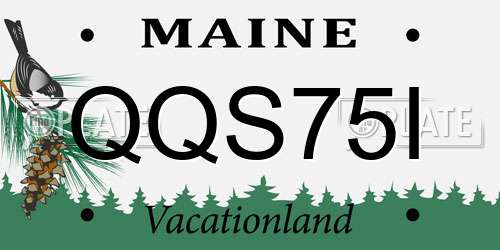 QQS75I Maine License Plate
