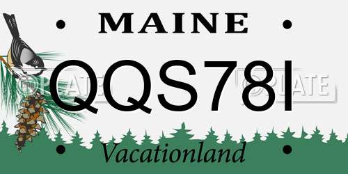 QQS78I Maine License Plate