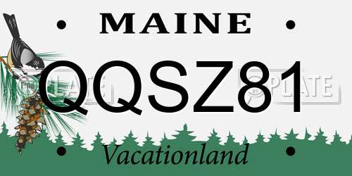 QQSZ81 Maine License Plate