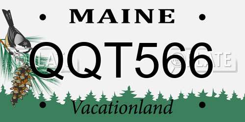 QQT566 Maine License Plate