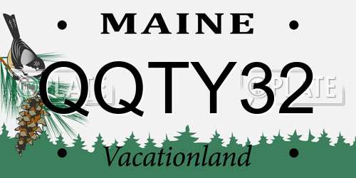 QQTY32 Maine License Plate