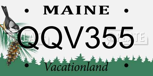 QQV355 Maine License Plate