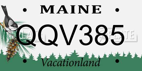 QQV385 Maine License Plate