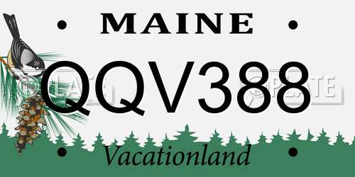 QQV388 Maine License Plate