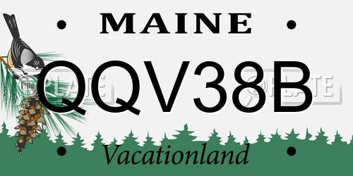 QQV38B Maine License Plate