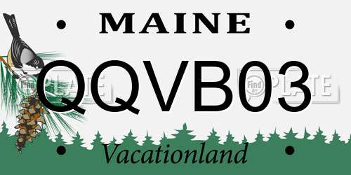 QQVB03 Maine License Plate