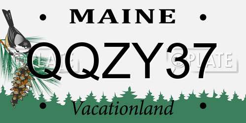 QQZY37 Maine License Plate