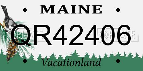 QR42406 Maine License Plate
