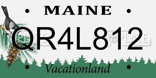 QR4L812 Maine License Plate