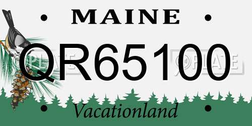 QR65100 Maine License Plate