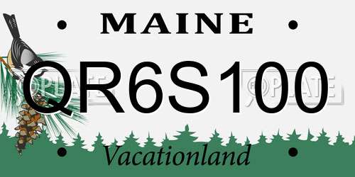 QR6S100 Maine License Plate