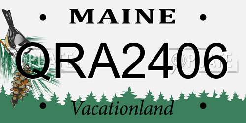 QRA2406 Maine License Plate