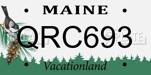 QRC693 Maine License Plate