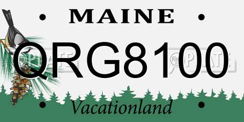 QRG8100 Maine License Plate