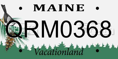 QRM0368 Maine License Plate