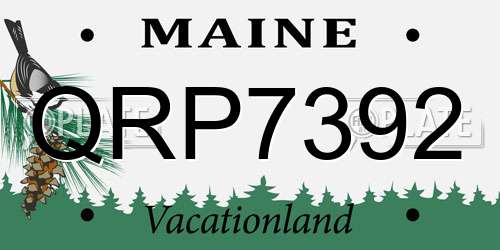 QRP7392 Maine License Plate