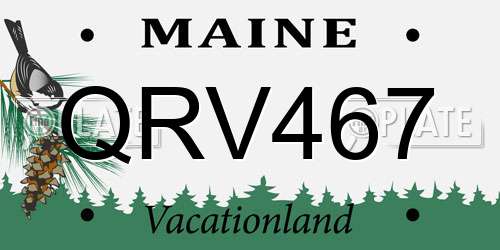 QRV467 Maine License Plate