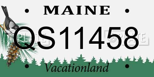 QS11458 Maine License Plate