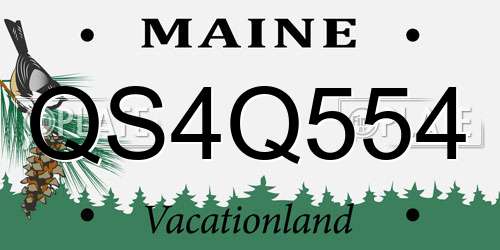 QS4Q554 Maine License Plate