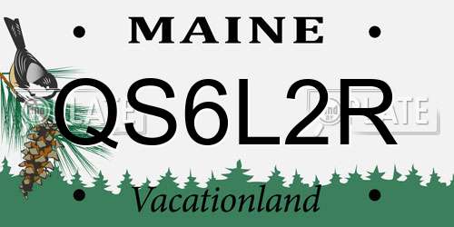 QS6L2R Maine License Plate