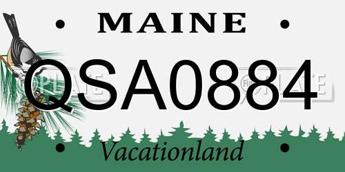QSA0884 Maine License Plate