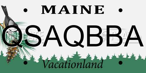 QSAQBBA Maine License Plate