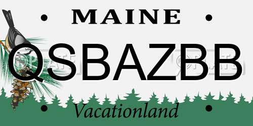 QSBAZBB Maine License Plate