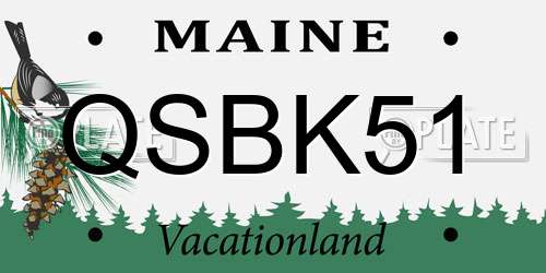 QSBK51 Maine License Plate