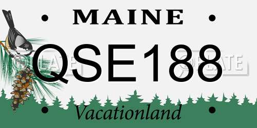 QSE188 Maine License Plate