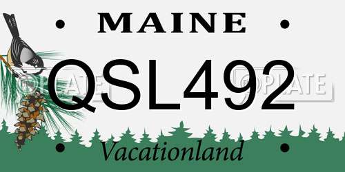 QSL492 Maine License Plate