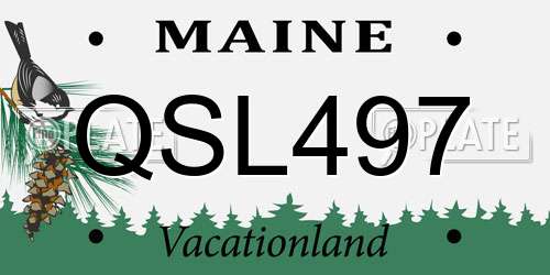 QSL497 Maine License Plate