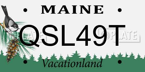 QSL49T Maine License Plate