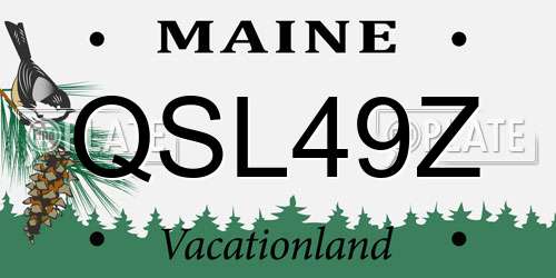 QSL49Z Maine License Plate