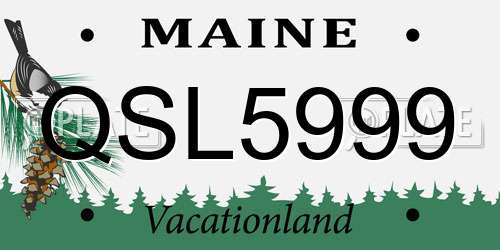 QSL5999 Maine License Plate